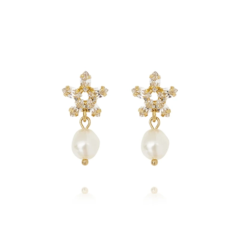 Caroline Svedbom - Emmy Earrings Gold Pearl / Crystal