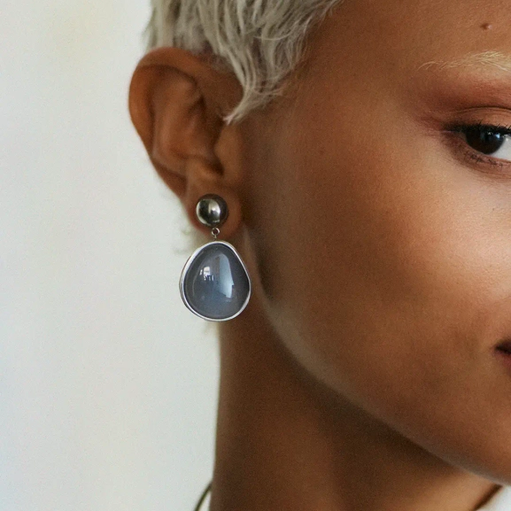 Agatha Earrings L Grey Steel - Edblad - Snabba leveranser - Gratis paketinslagning