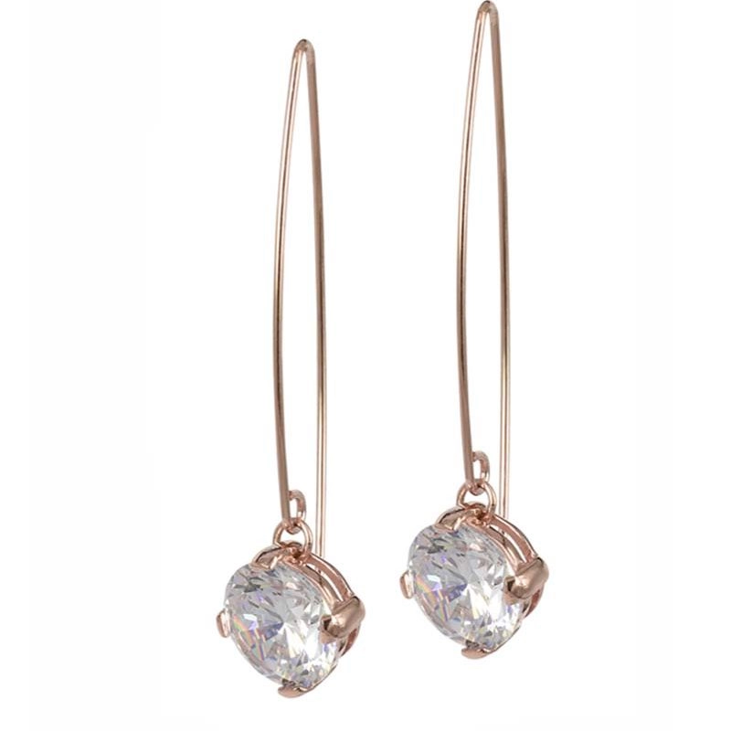 Astrid & Agnes - FRIDA Långa Örhängen Kristal/Rosé