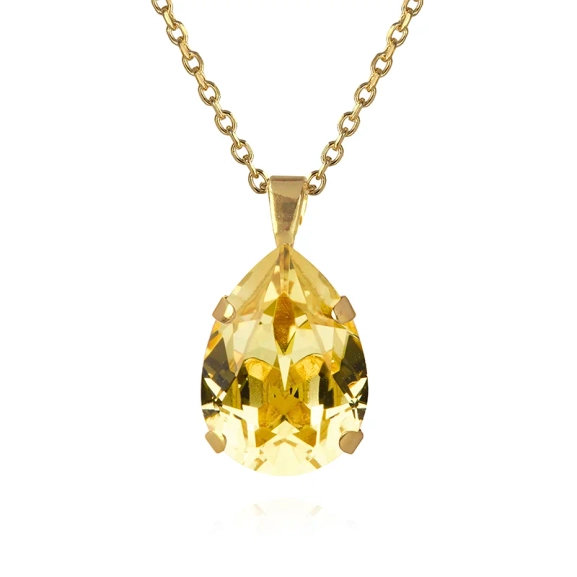 Halsband i guld med en mörk jonquil-droppe