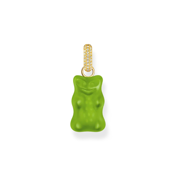 Großer Anhänger grüner Goldbären mit Steinen vergoldet - Thomas Sabo - Nordic Spectra