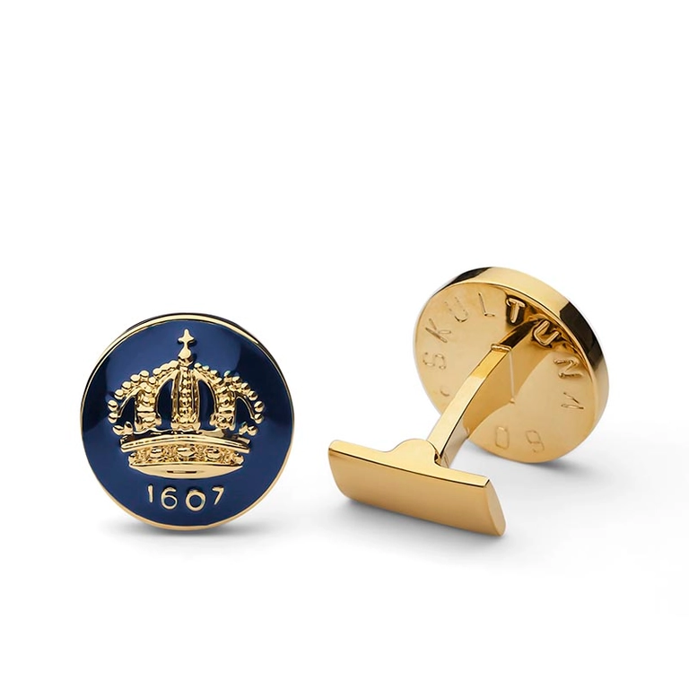 Manschettknappar The Crown Guld Royal Blue - Skultuna - Snabb frakt & paketinslagning - Nordicspectra.se