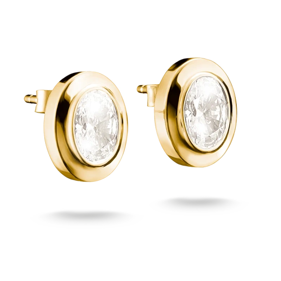 Oval Stud Earrings Bold Elegance Gold - Thomas Sabo - Suuri valikoima & ilmainen lahjapaketointi - Nordic Spectra
