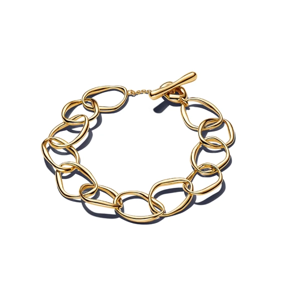 Armband med Organiskt Formade Band Guld från Pandora Essence - Elegant armband förgyllt med 14 karat guld