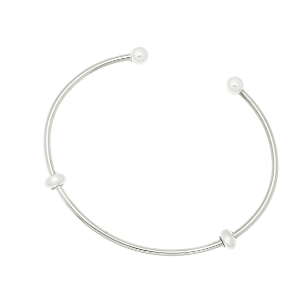 Letters Bangle Brace Silver -CU Jewellery - Snabb frakt & paketinslagning - Nordicspectra.se