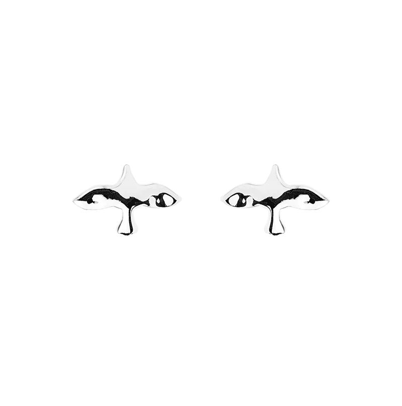 Organic Dove Pin Earrings Silver - Emma Israelsson - Snabb frakt & paketinslagning - Nordic Spectra