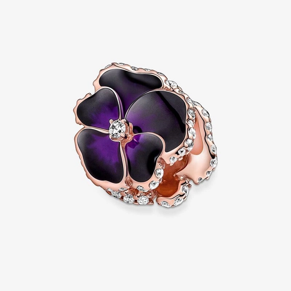 Deep Purple Pansy Flower Berlock Rosé - PANDORA - Snabb frakt & paketinslagning - Nordicspectra.se