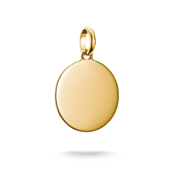 CC Connect Stor Bricka med Gravyr Berlock Guld i 18K guldpläterat silver