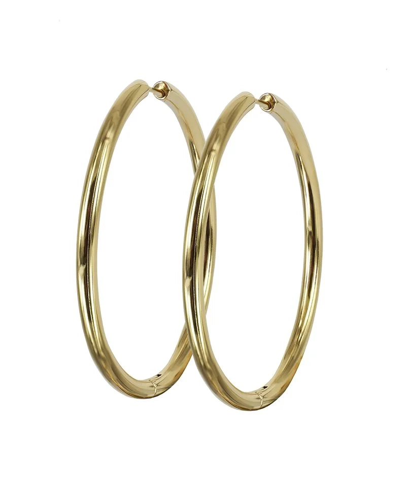 LUCY Plain Örhängen 40 mm Guld - Astrid & Agnes - Nordic Spectra