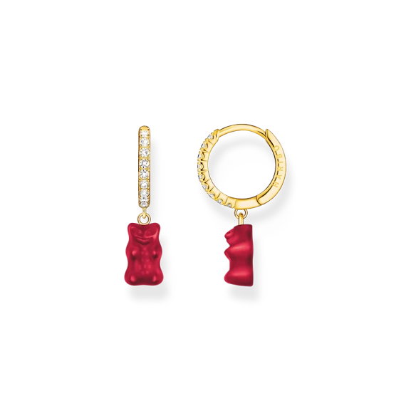 HARIBO Mini Single Creole Red Gummy Bear with Sparkling Stones Gold - Thomas Sabo - Suuri valikoima & ilmainen lahjapaketointi - Nordic Spectra