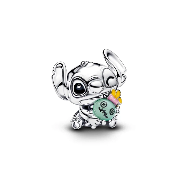 Pandora-Charm „Disney Stitch & Scrump“ aus Silber zeigt Stitch