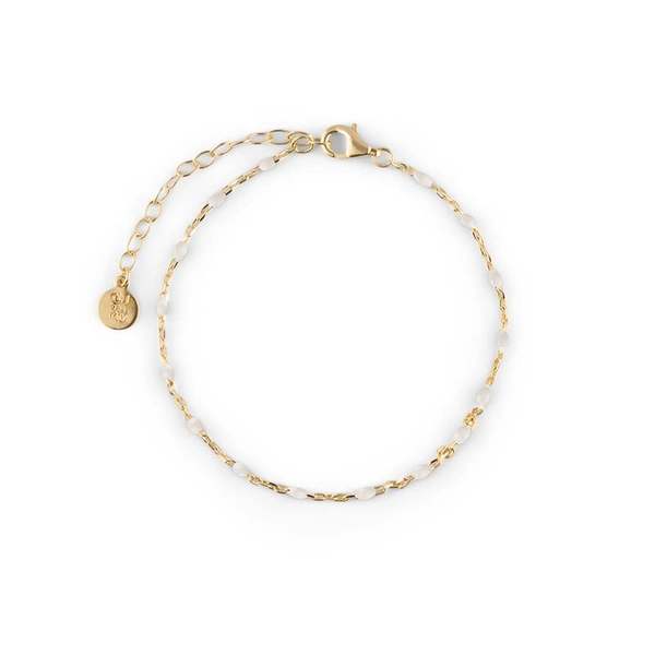 Letters Beaded Bracelet White Gold -CU Jewellery - Snabb frakt & paketinslagning - Nordicspectra.se