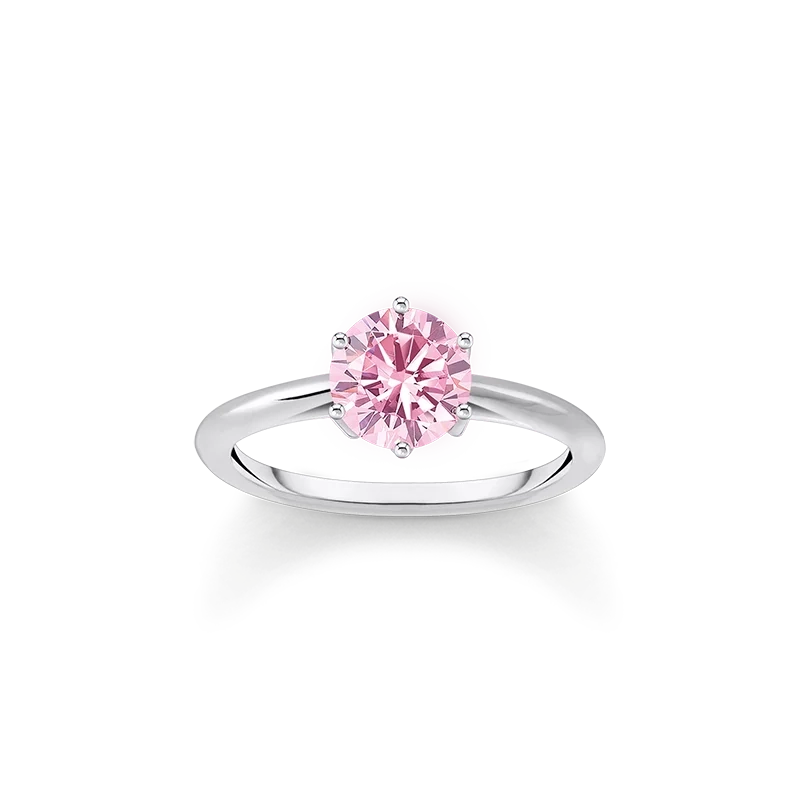 Thomas Sabo - Ring med Briljantslipad Rosa Sten