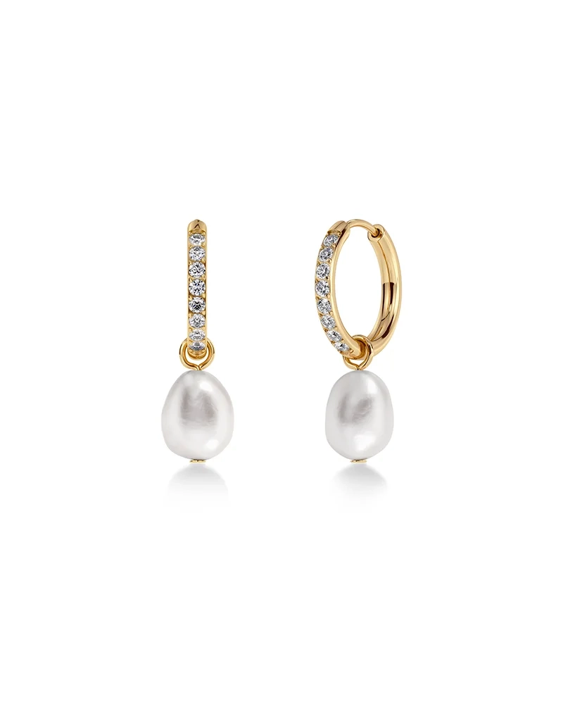 Perla Hoops Sparkle Gold