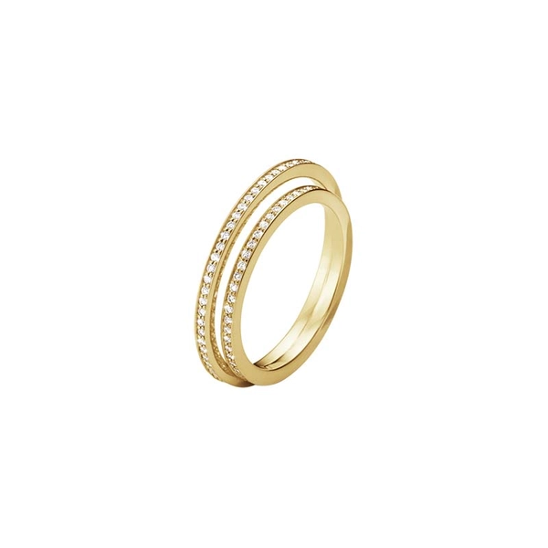 Halo Dubbel Alliansring Diamanter Guld - Georg Jensen ringar - Snabb frakt & paketinslagning - Nordicspectra.se