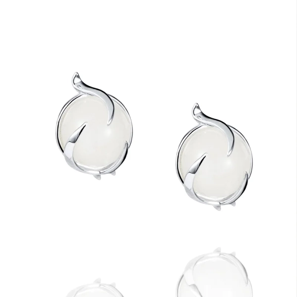 Frö-Ohr in Silber mit weichem Mondstein