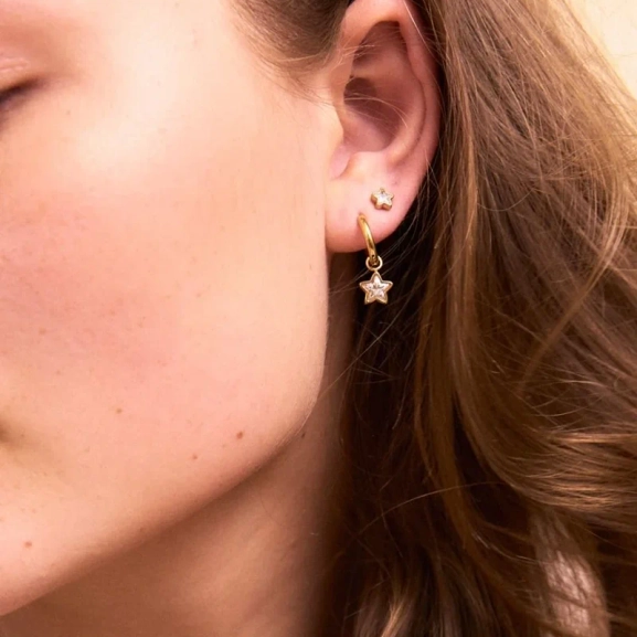 Star Sparkle Hoops Gold - Edblad - Snabb leverans - Gratis paketinslagning