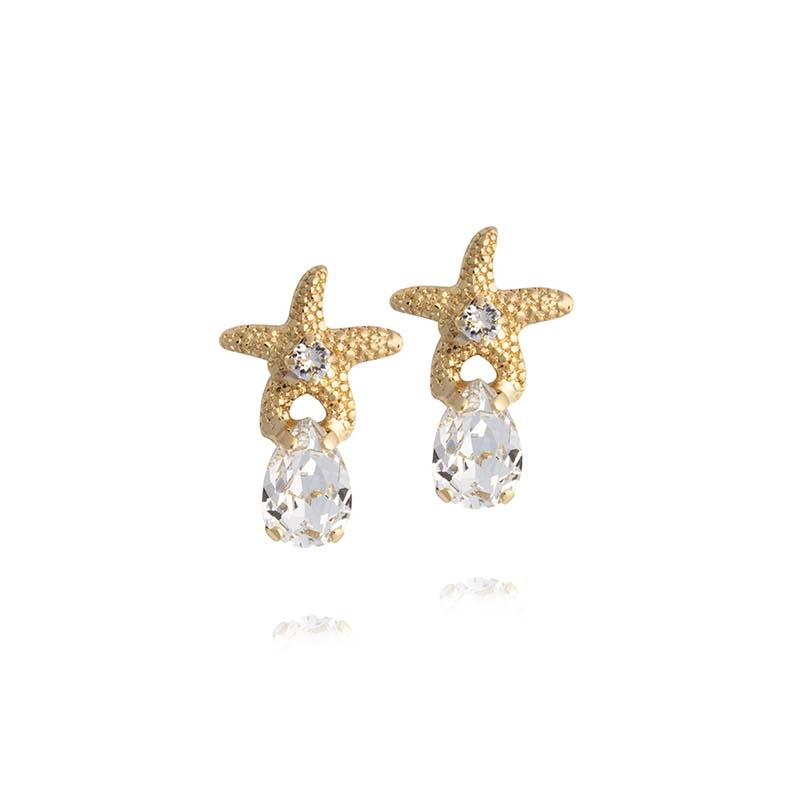 Caroline Svedbom - Mini Sea Star Earrings Gold Crystal