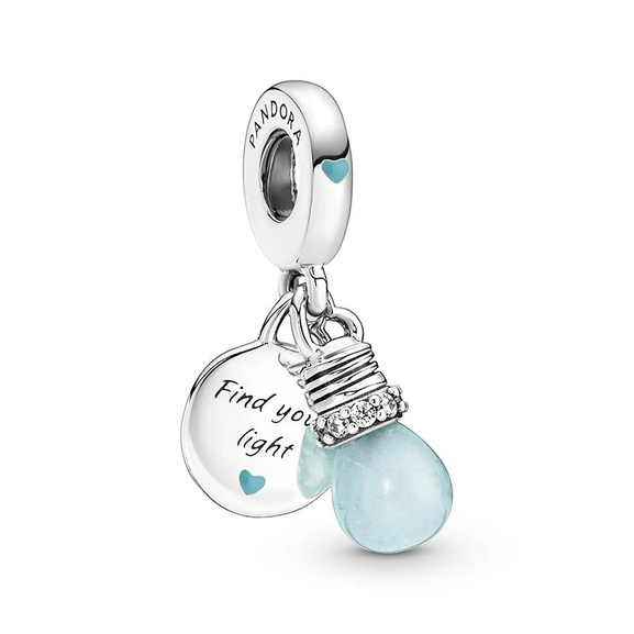 Fluoreszierende Glühbirne Doppelter Charm-Anhänger von PANDORA, Schneller Versand - Nordicspectra.de