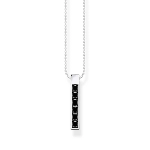 Necklace with black stones silver - Thomas Sabo - Suuri valikoima & ilmainen lahjapaketointi - Nordicspectra.fi