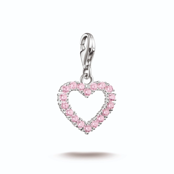 Pandora Charm Pink Heart – Original: hjärtformad berlock i silver med rosa gnistrande zirkonia