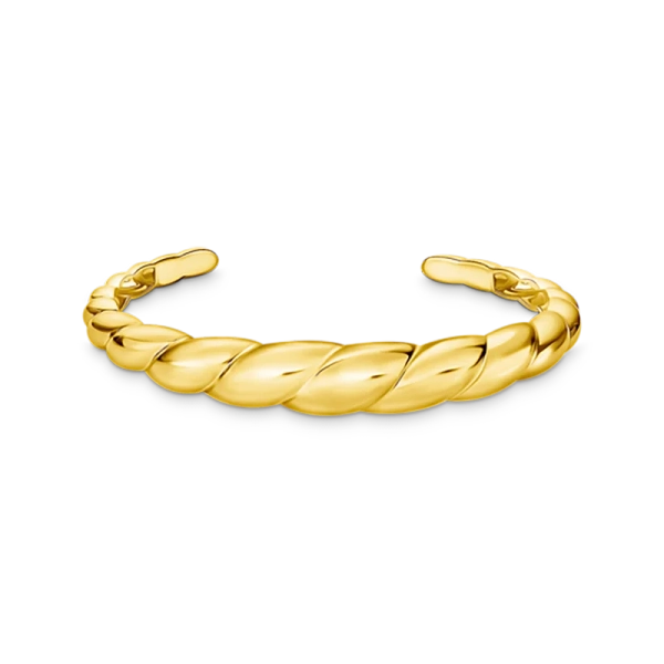Organiskt Formad Bangle Guld från Thomas Sabo i 18K guldpläterat silver med vriden design