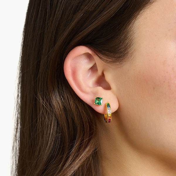 Creolörhängen Färgade Stenar Pavé Guld - Thomas Sabo berlock - Snabb frakt & paketinslagning - Nordicspectra.se