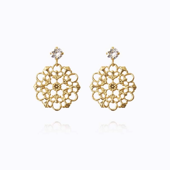 Andrea Earrings Gold Crystal - Caroline Svedbom - Snabb leverans - Nordic Spectra