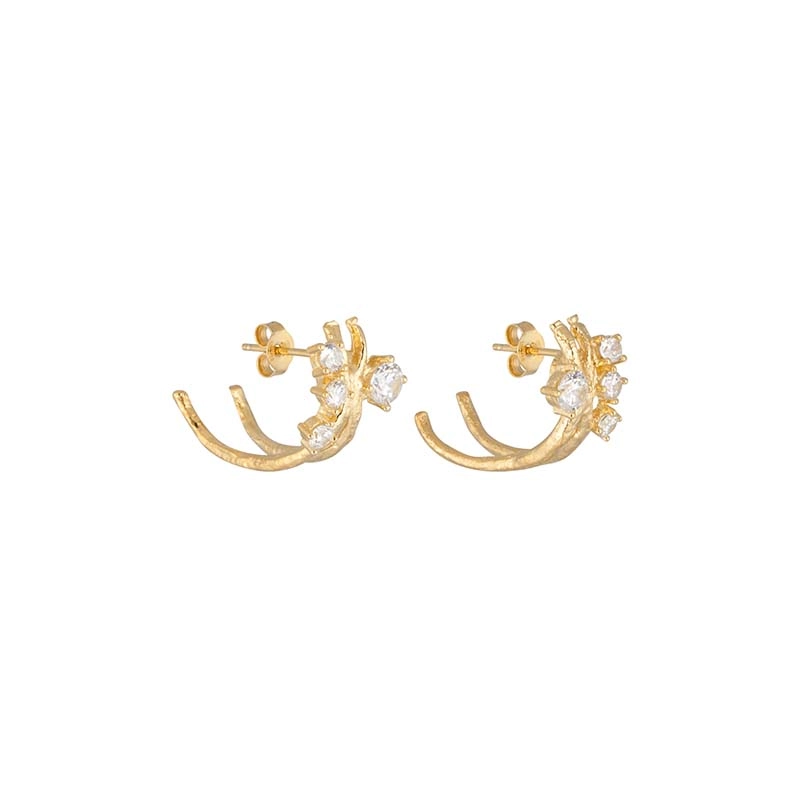 CU Jewellery - Cubic Cluster Ear Gold