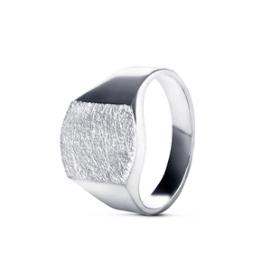 Ola Signet Ring 18K White Gold Diamond Surface - Nordic Spectra - Suuri valikoima & ilmainen lahjapaketointi - Nordicspectra.fi