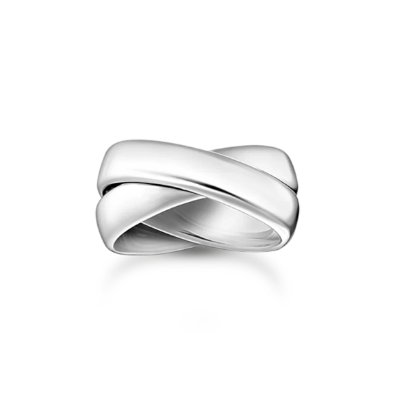 Duo Ring Wide Silver i återvunnet silver