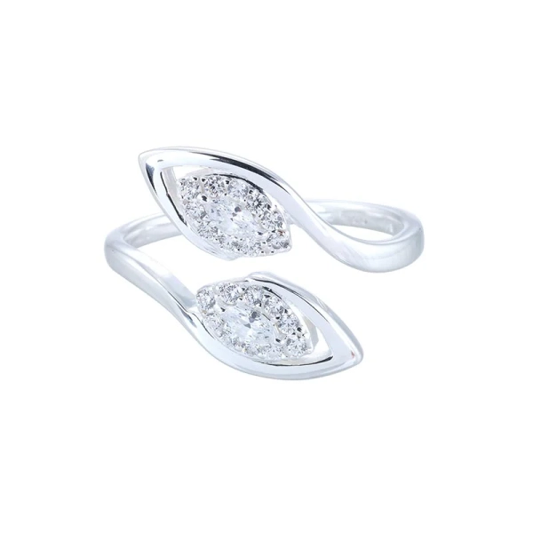 Autumn Leaves Ring i silver med cubic zirkoner