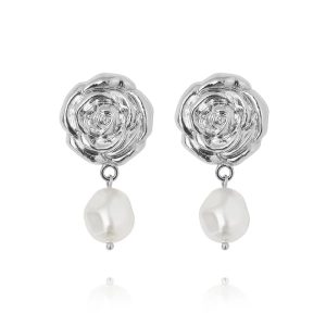 Rosita Pearl Earrings Rhodium Pearl - Caroline Svedbom - Snabb frakt & paketinslagning - Nordic Spectra