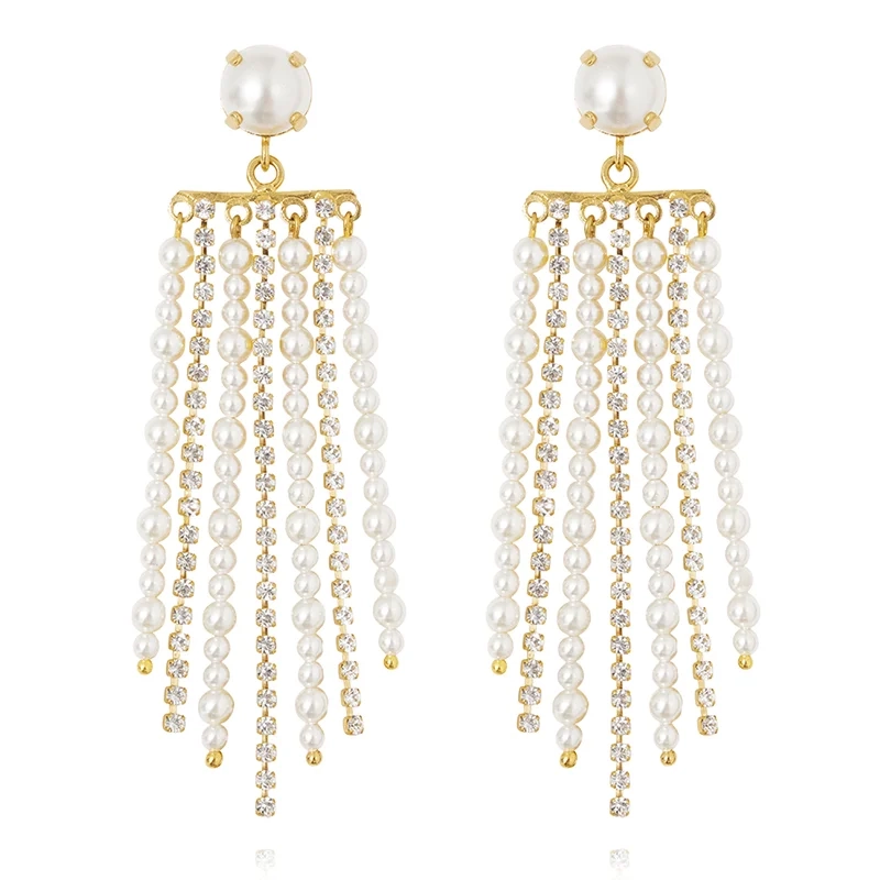 Caroline Svedbom - Donna Earrings Gold Pearl / Crystal