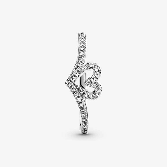 Sparkling Wishbone Heart Ring - PANDORA - Snabb frakt & paketinslagning - Nordicspectra.se