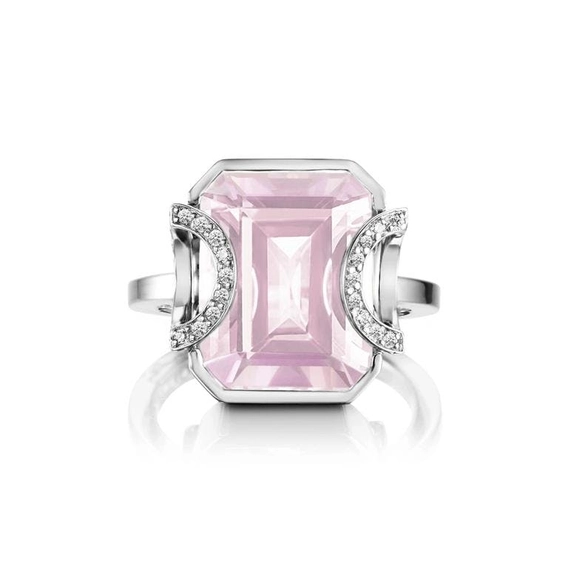Little Magic Star Ring Rose Quartz White Gold - Efva Attling - Suuri valikoima & ilmainen lahjapaketointi - Nordicspectra.fi