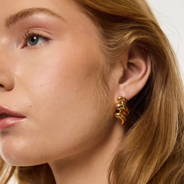 18 Karat vergoldete Messingohrringe