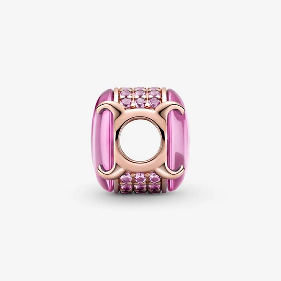 Rosafarbenes Ovales Cabochon-Charm von PANDORA, Schneller Versand - Nordicspectra.de