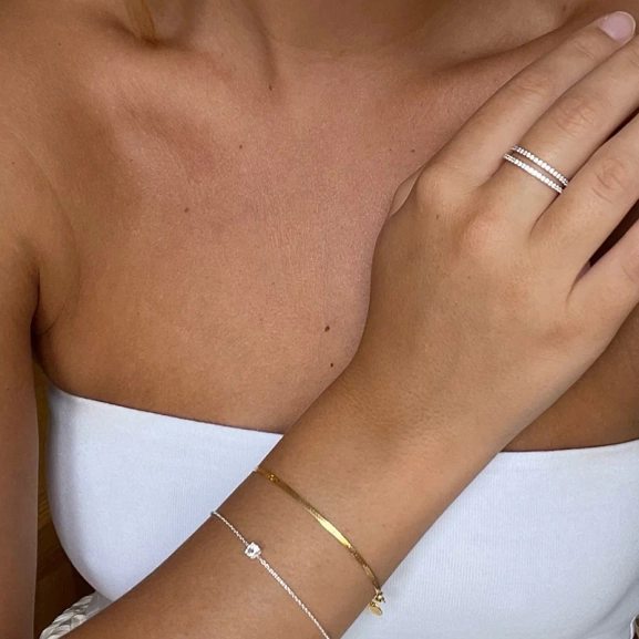 Herringbone Bracelet Gold - Syster P - Snabb leverans & Gratis paketinslagning - Nordic Spectra