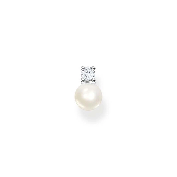 Einzel Ohrstecker Perle Mit Weißem Stein Silber von Thomas Sabo, Schneller Versand - Nordicspectra.de