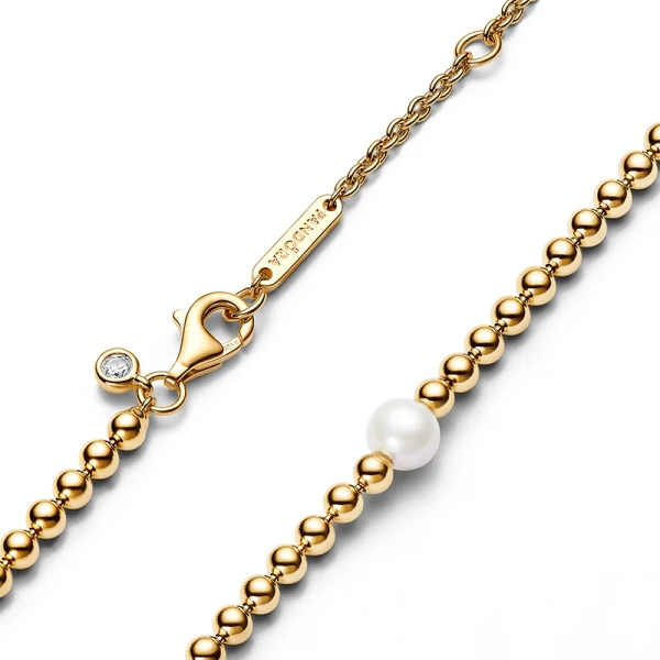 Behandelte Süßwasserzuchtperle & Kugeln Collier-Halskette - PANDORA - Nordic Spectra