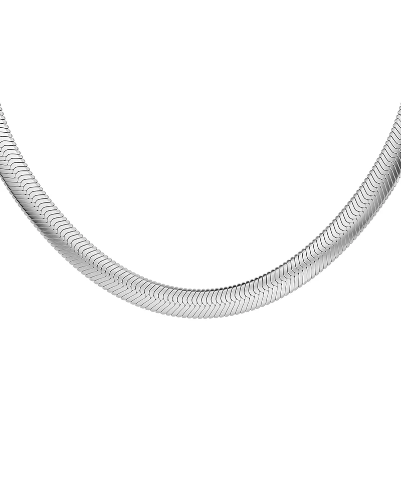 Herringbone L Necklace Steel - Edblad - Snabb leverans - Gratis paketinslagning
