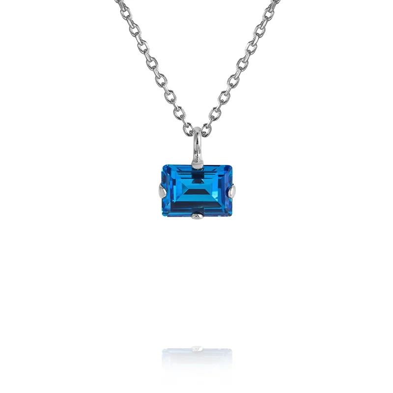 Caroline Svedbom - Diora Stud Necklace Rhodium Recreated Iceblue