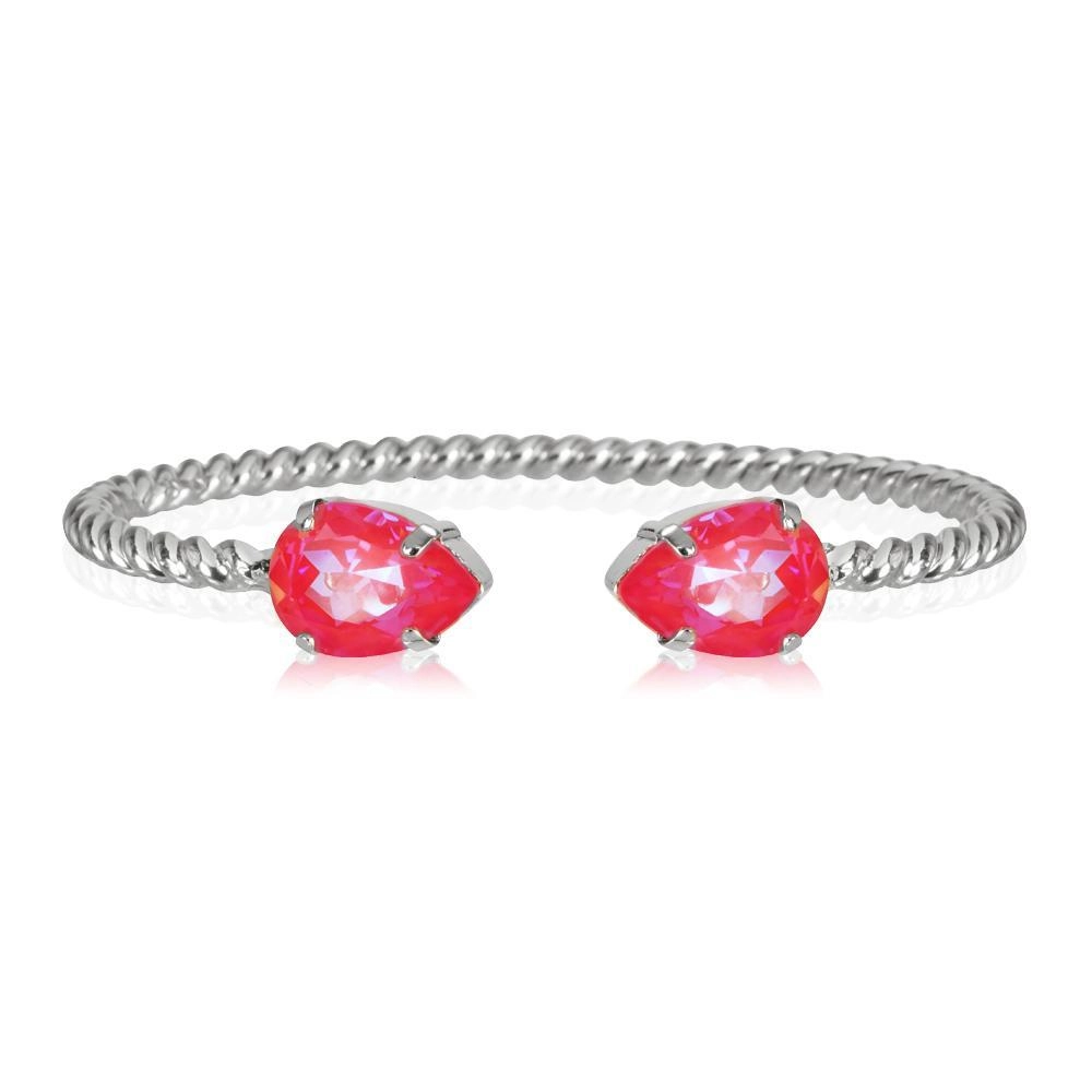 Caroline Svedbom - Mini Drop Bracelet Rhodium Royal Red Delite