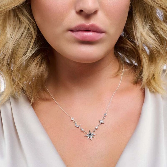 Kette Royalty Stern & Mond Silber von Thomas Sabo, Schneller Versand - Nordicspectra.de