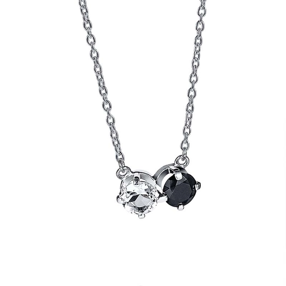 The Storm & I Necklace Crystal Quartz/Onyx - Efva Attling - Skandinaviska Designsmycken - Nordic Spectra