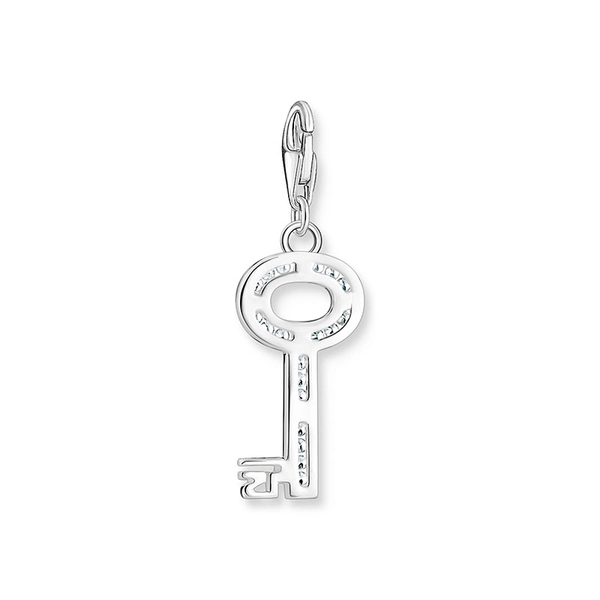 Charm-hängsmycke Nyckel Vita Stenar Silver - Thomas Sabo berlock - Snabb frakt & paketinslagning - Nordicspectra.se