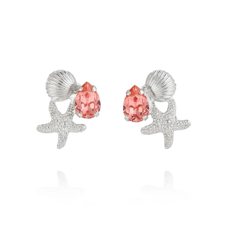 Caroline Svedbom - Seascape Earrings Rhodium Rose Peach