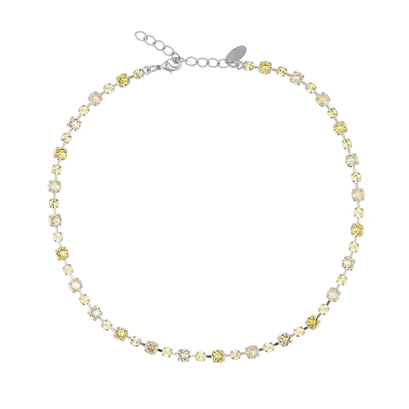 Caroline Svedbom - Calanthe Necklace Rhodium Dark Jonquil Combo