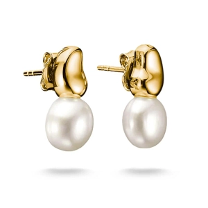 Natural Beauty Stud Earrings with Pearls Gold - Thomas Sabo - Suuri valikoima & ilmainen lahjapaketointi - Nordic Spectra